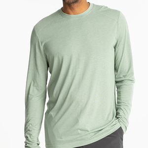 OEM Logo personnalisé de haute qualité pour hommes Performance Bambou Respirant Léger Couleur solide à manches longues T-shirts de pêche - Product Image 4