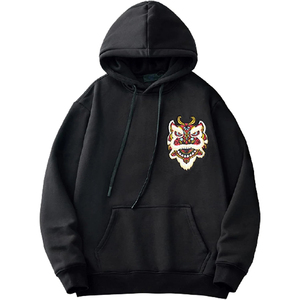 Venta al por mayor de sudaderas con capucha de los hombres logotipo personalizado bordado de manga larga de color sólido cómodo Hoodi hombre de secado rápido ropa de estilo Hip Hop - Product Image 5