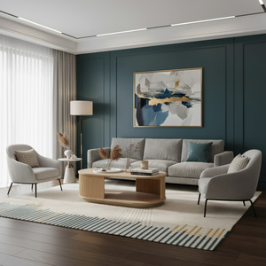 Elegante mesa de centro ovalada de roble moderna con estante abierto Muebles duraderos para el hogar para sala de estar con diseño tradicional - Product Image 1