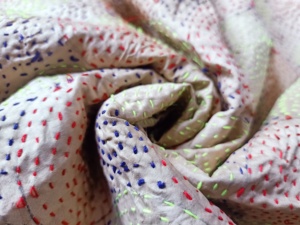 Kantha-bufandas bordadas de doble cara, tamaño 36x72 pulgadas, se pueden usar en ambos lados - Product Image 3