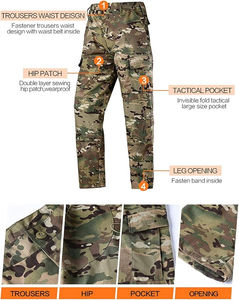 Combinaison de chasse tactique camouflage intégrale, pantalon Ripstop, imprimé, imperméable, vêtements de performance pour l'extérieur, pour hommes - Product Image 5