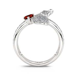 Anillo de Boda de Plata de Ley con Corte de Corazón de Elefante Jeulia Hug Me Endearing - Product Image 3