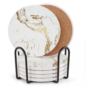 Classic Home Decor 4 Piece Square <b>Coaster</b> Set Elegant Table Protection for Everyday Use - Product Image 5