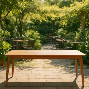 Ensembles de jardin, meubles d'extérieur, ensembles de salle à manger en teck et en rotin tressé à la main, table à manger en teck combinée avec des chaises en rotin et en bois - Product Image 4