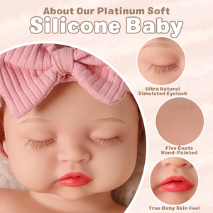 <span class=keywords><strong>Muñeca</strong></span> Reborn de Silicona de Cuerpo Completo de 16 Pulgadas, Modelo <span class=keywords><strong>Nancy</strong></span> de Babeside, Bebé Recién Nacida Dormida con Chupete, Juguete Infantil Realista - Product Image 4