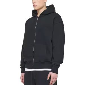 500GSM français Terry sweats à capuche zippés vierges zippés hommes sweat et sweats à capuche ensemble personnalisé hommes sweats à capuche surdimensionné coupe ample - Product Image 6