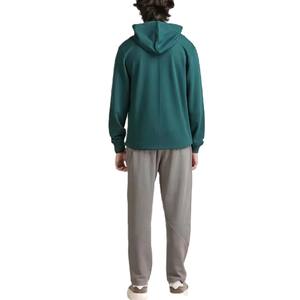 Sweat à capuche unisexe en coton mélangé uni Basics Fabricant OEM Pull-over à capuche en polaire lourde à épaules tombantes - Product Image 3