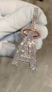 Colgante Personalizable de Diamante Moissanita de 3.30CT para Hombre, Plata 925 con Baño de Rodio, Joyería de Lujo, Dijes y Amuletos - Product Image 2