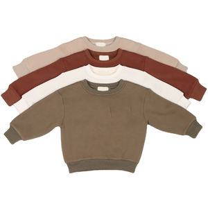 Fabricante directo de peso medio llano teñido cuello redondo niños sudadera cómoda para Niños bajo MOQ hecho en Pakistán - Product Image 5