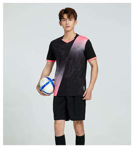 Ensemble d'entraînement de football à manches courtes en polyester respirant maillot de football d'équipe personnalisé - Product Image 6