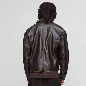 Veste en cuir de motard de style unique, écologique, livraison rapide, design entièrement personnalisé, veste chaude d'hiver pour hommes - Product Image 2
