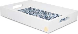 Plateau de service en bois MDF fabriqué à la main et peint à la main avec poignées en acrylique et en plastique pour la maison cuisine cadeau décoratif BY HF CRAFTS - Product Image 2