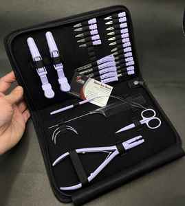 Extensiones de cabello virgen lavanda púrpura con logotipo personalizado Pinzas de metal de cocodrilo y tijeras Herramientas para la integración del cabello humano - Product Image 6