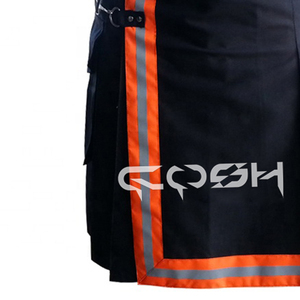 COSH-Kilt de bombero de algodón, falda escocesa de alta visibilidad de bombero, color negro escocés - Product Image 2