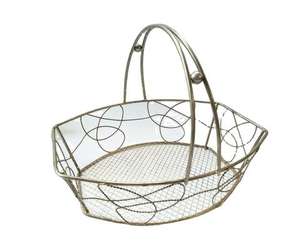 Premium Quality Golden Finished <b>Metal</b> Fruit <b>Basket</b> for Home Hotel Table Top Serving Fruit Vegetable <b>Storage</b> <b>Basket</b> With Handle - Product Image 1