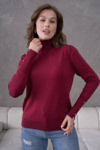 Pull en maille à col roulé boutonné à manches longues pour femme, nouveau style, mode, sport, décontracté, bureau, élégant, vente en gros - Product Image 5