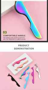 Applicateur de cils en acier inoxydable avec logo OEM Outils de maquillage de marque privée et pince à cils avec pointe inclinée arrondie - Product Image 6