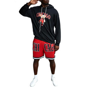 ชุดเซ็ตเสื้อฮู้ดดี้ดีไซน์ล่าสุดและกางเกงขาสั้นสำหรับผู้ชาย ชุดวอร์มผ้าฝ้ายระบายอากาศได้ดีสำหรับผู้ชาย - Product Image 6