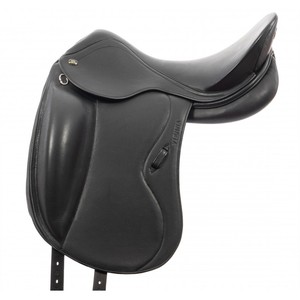 Dressage English Horse Leather Saddle Deep Seat Padded Knee Rolls Wood Tree Comfortable Ride Training Competition <b>Equestrian</b> - Product Image 1