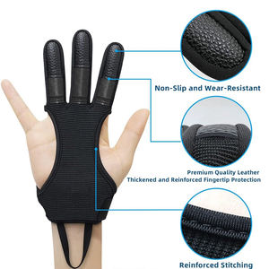 Gants de tir à l'arc personnalisés de bonne qualité, légers, en maille de nylon avec bouts de doigts renforcés en cuir pour un confort optimal - Product Image 4