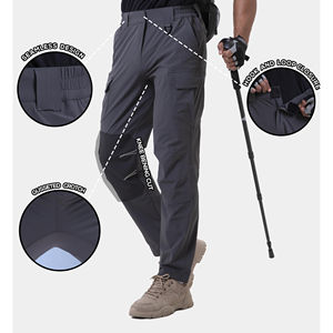 Pantalones Softshell para hombre, resistentes al agua, a prueba de viento, cálidos, transpirables, al aire libre para senderismo, tela duradera, ropa elegante y cómoda - Product Image 3