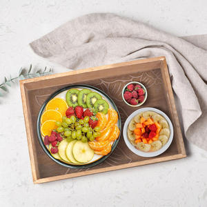 Bois de manguier blanc de qualité supérieure décoratif fait à la main de qualité commerciale passe au lave-vaisselle plateau de service écologique Design élégant - Product Image 6