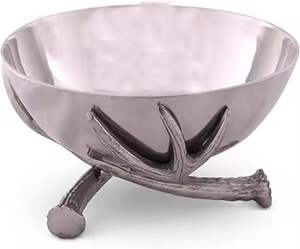 ชามโลหะสำหรับอาหารดีไซน์เรียบง่ายชามเสิร์ฟทรงกลมเครื่องครัวโลหะแบบคลาสสิก - Product Image 3