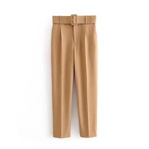 Pantalones profesionales de cintura alta para mujer, nuevos pantalones casuales de Color sólido para verano, estilo frontal plano - Product Image 1