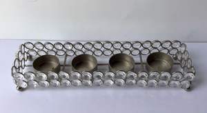 Bougeoir votif rectangulaire luxueux en cristal et métal parfait pour la décoration d'hôtel de mariages et les présentoirs de bougies élégants - Product Image 4