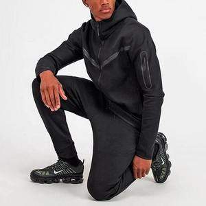 Nueva llegada logotipo personalizado Jogging sudor traje hombres Unisex dos piezas terciopelo poliéster chándal tela Material impreso al por mayor - Product Image 2