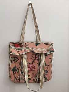Sac fourre-tout matelassé en coton imprimé à la main pour femmes sac à bandoulière bohème sacs fourre-tout matelassés à point Kantha - Product Image 6