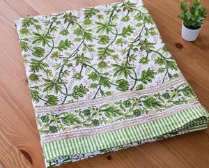 Mantel de lujo de alta calidad con estampado de bloques de algodón, diseño Floral indio hecho a mano, cubierta cuadrada Vintage para comedor, cocina, Patio - Product Image 1