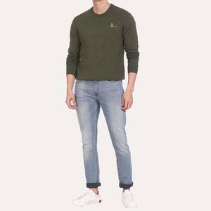 Nueva Sudadera de cuello redondo de gran tamaño para hombre de otoño, logotipo personalizado, bordado teñido con lazo lavado ácido, nuevo diseño, algodón liso, venta al por mayor - Product Image 1