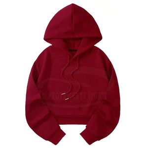 Último estilo Color sólido Mujeres Crop Top Sudaderas con capucha Logotipo personalizado Impresión Mujeres Crop Top Sudaderas con capucha - Product Image 1