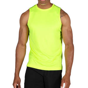 Camisetas sin mangas deportivas informales para hombre, camisas musculares de secado rápido, tela de punto transpirable, decoración bordada, fabricación de etiquetas personalizadas - Product Image 1