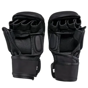 ถุงมือชกมวยหนังวัวขนาด12ออนซ์16ออนซ์ถุงมือฝึกกีฬาแบบมือเปิดโลโก้ออกแบบได้ตามต้องการ - Product Image 3