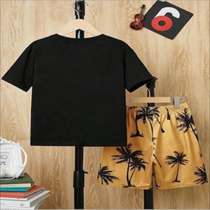 Ensemble deux pièces d'été imprimé de logo personnalisé léger pour hommes T-shirt en tissu respirant avec short assorti - Product Image 2