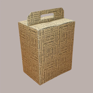 Cajas de almacenamiento navideñas de cartón marrón pequeño, 10 Uds., soporte para Panettone, maleta para botellas con gráficos, papel de regalo de Navidad - Product Image 1