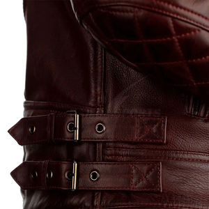 Veste en cuir à manches longues pour hommes matelassée de haute qualité Design de mode respirant Meilleur prix Gilets en cuir personnalisables - Product Image 5