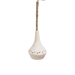 Lustre suspendu minimaliste en cuivre pour la maison et le bar, lumière blanc chaud, petit design triangulaire en terre cuite - Product Image 1