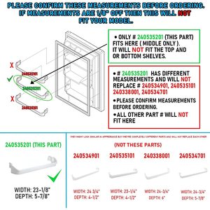 Frigidaire for Kenmore Refrigerator Door <b>Bar</b> Rack 240535201 Model New Plastic Electric <b>Shelf</b> Compatible with Household - Product Image 3