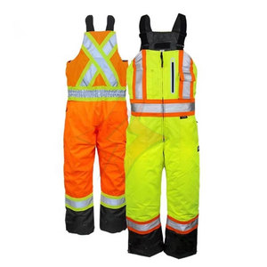 FLASH GEAR Custom Bib Pant Customized Logo ANSI Class 1 <b>Waterproof</b> High-Visibility Fluorescent Polyester/Cotton Safety Workwear - Product Image 1