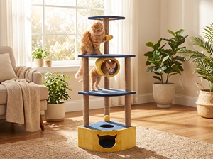 Amistar Medea Classic – Premium 4-Level Jute <b>Cat</b> Tree with <b>Tunnel</b>, Eco-Friendly Multi-Functional <b>Cat</b> Tower for All Size <b>Cats</b> - Product Image 2