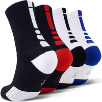 Chaussettes de sport courtes pour hommes, en coton épais, absorbant la transpiration, anti-odeurs, pour la course à pied, le basketball, le badminton, noir et blanc