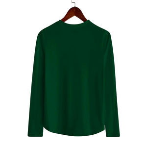 Camiseta Informal de Manga Larga para Mujer, Cuello Redondo, Tela Suave y Elástica, 100% Algodón, Transpirable, de Secado Rápido, Básica, para Uso Diario, Cómoda - Product Image 2