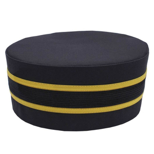 Masonic Cap Carrying Case Round All Colors with Rexene Red Inside Zippered and Embroidered Featuring Sew-On Badge - Product Image 1