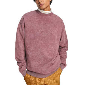 Sweat-shirts en molleton pour hommes de haute qualité, effet délavé, motif uni, design hip-hop, tricotage premium, entièrement personnalisables - Product Image 1