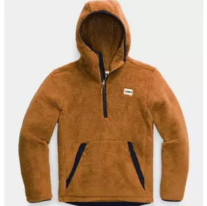 เสื้อกันหนาวผู้ผลิตเสื้อผ้าแข็งขั้วโลก เสื้อแจ็คเก็ตขนแกะเย็บปักถักร้อยแบบกําหนดเอง พรีเมี่ยม Zip Up เสื้อแจ็คเก็ตขนแกะเชอร์ปาผู้ชาย