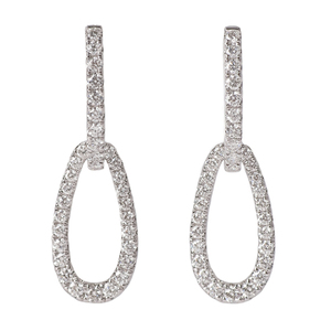 ต่างหูเพชรทรงหยดน้ำแบบประกบกัน - Product Image 1