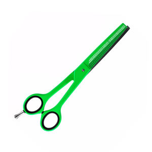 Tijeras de adelgazamiento con estilo para el cabello, tijeras de adelgazamiento del cabello de acero inoxidable de Color loro con reposapiés ajustable - Product Image 2